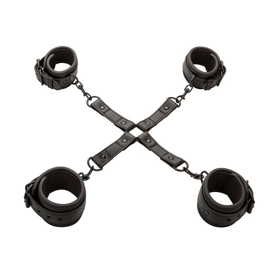 CALEXOTICS - NOCTURNAL CONNETTORE HOG TIE CUERO REGOLABILE NERO